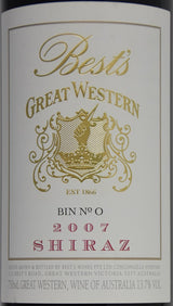 Best’s Great Western Bin 0 Shiraz 2007